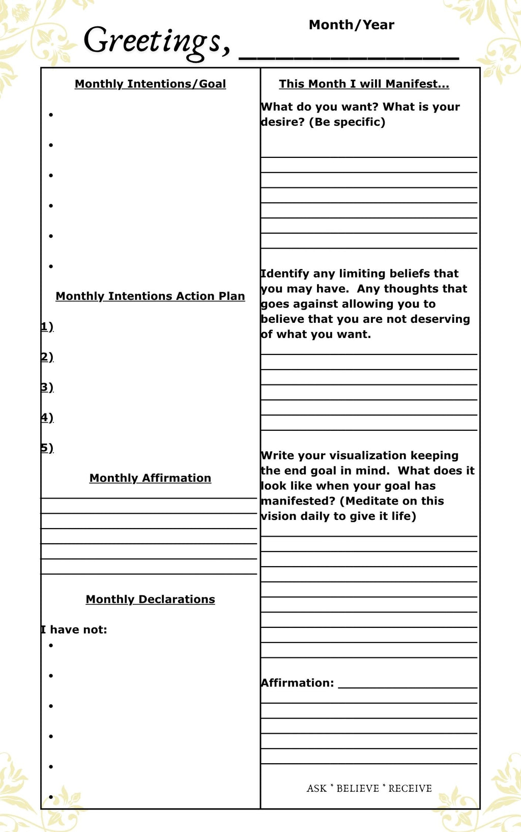 IAM Divination, Manifestation, and Spiritual Growth Journal Template PDF (Downloadable)