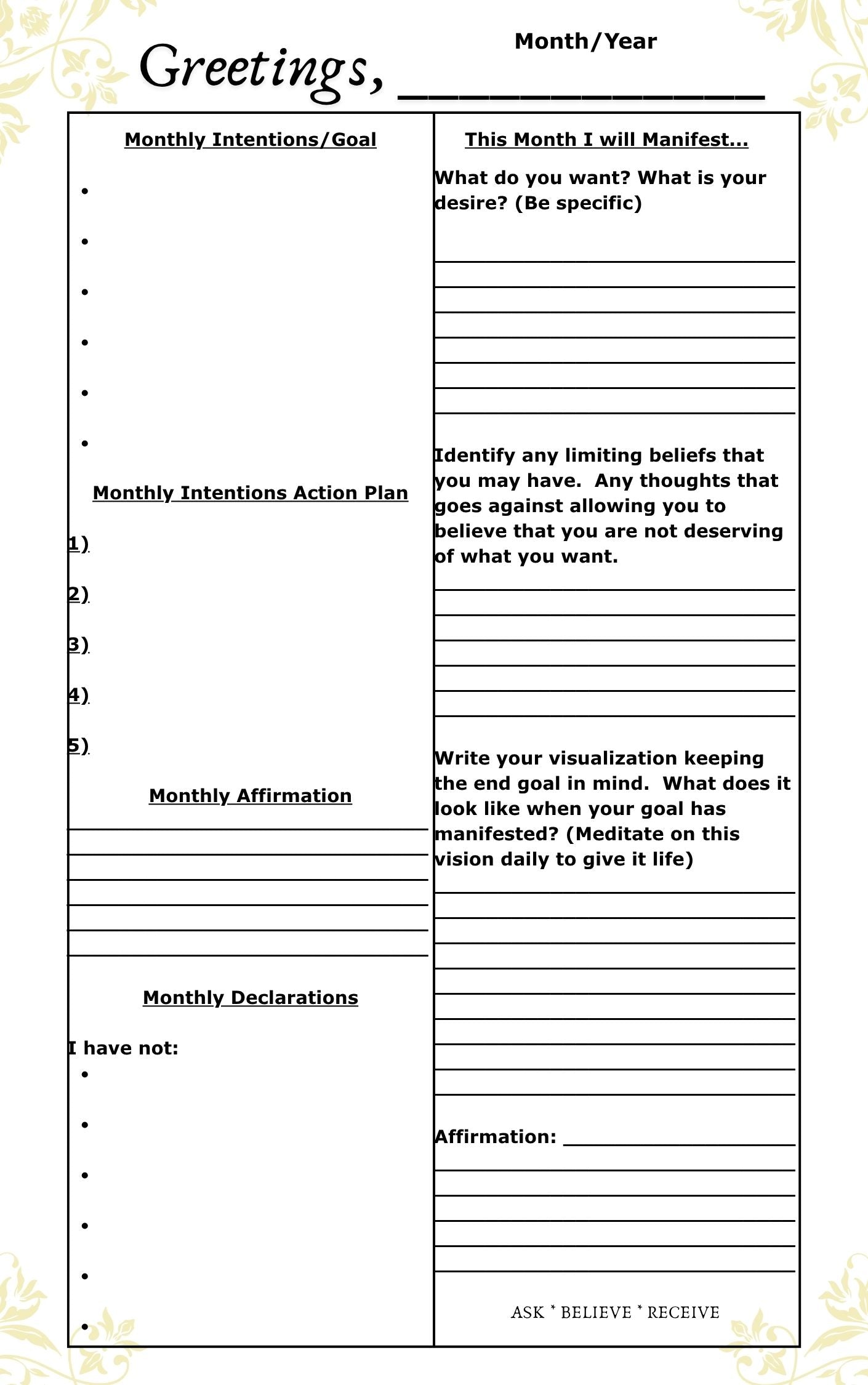 IAM Divination, Manifestation, and Spiritual Growth Journal Template PDF (Downloadable)