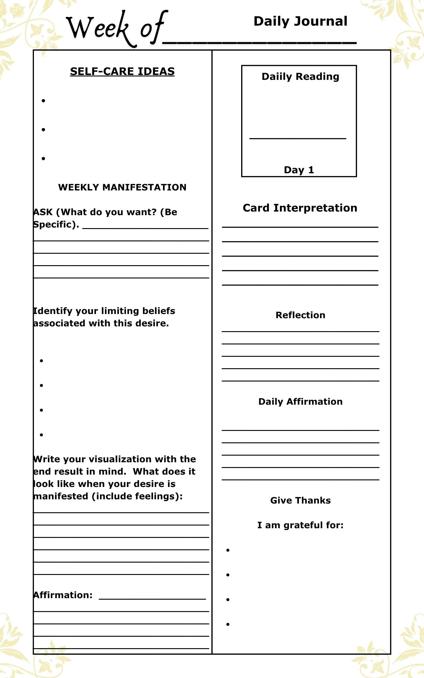 IAM Divination, Manifestation, and Spiritual Growth Journal Template PDF (Downloadable)