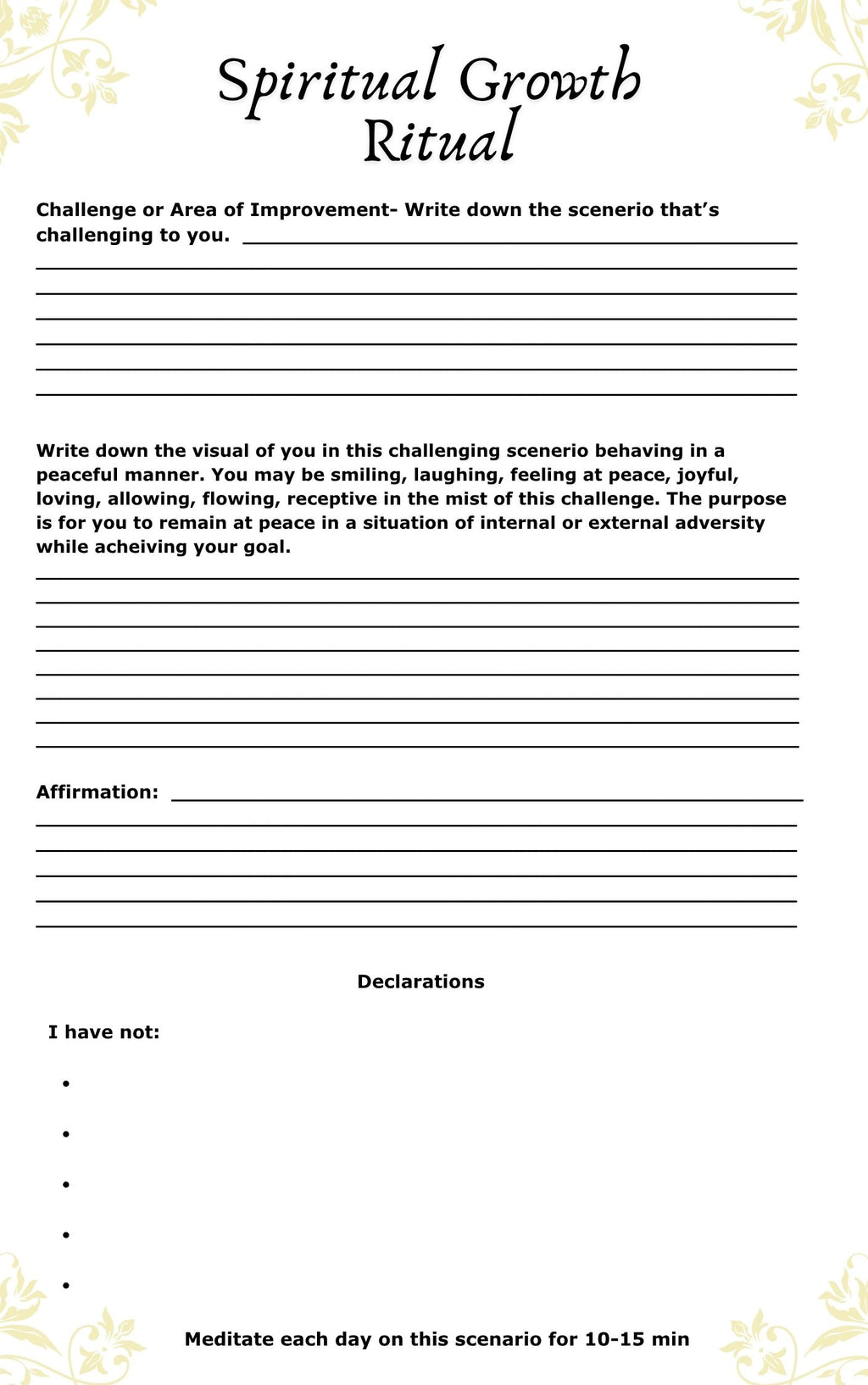 IAM Divination, Manifestation, and Spiritual Growth Journal Template PDF (Downloadable)