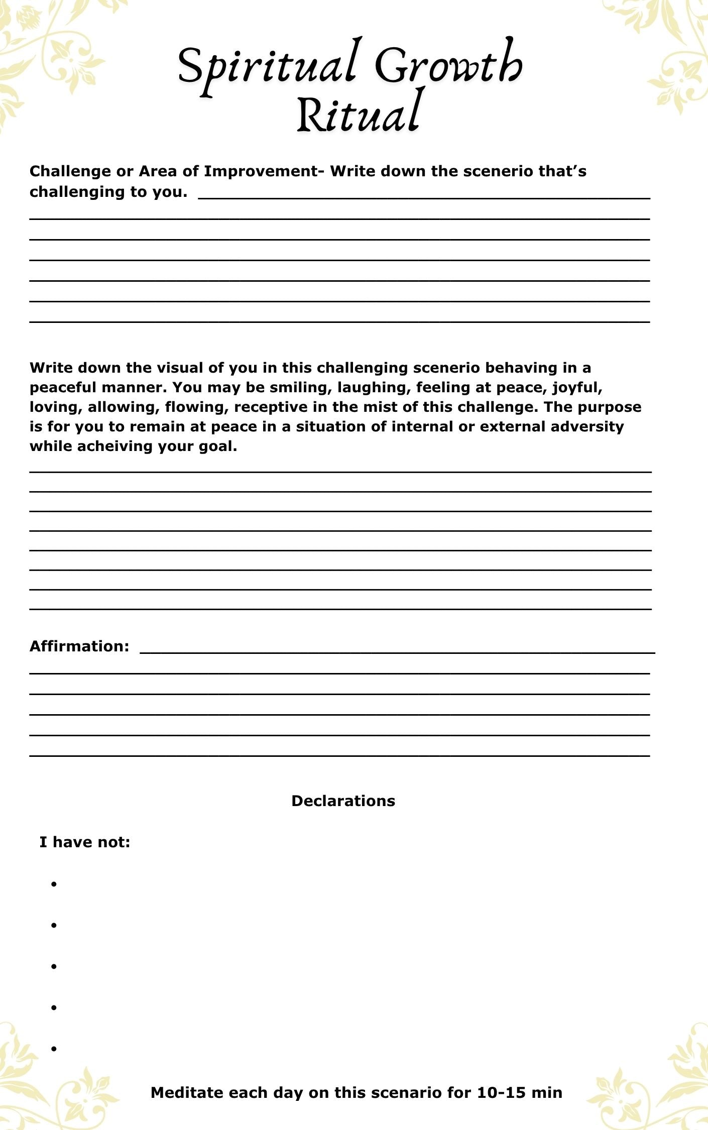 IAM Divination, Manifestation, and Spiritual Growth Journal Template PDF (Downloadable)
