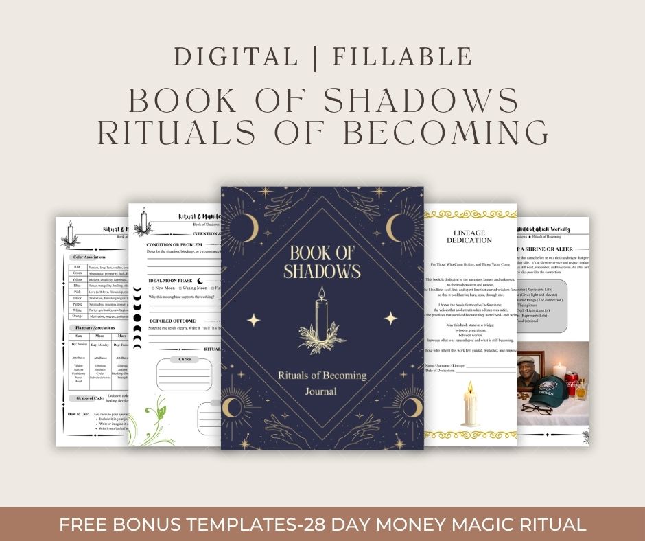 Book of Shadows: Rituals of Becoming Journal (Digital-Fillable PDF)