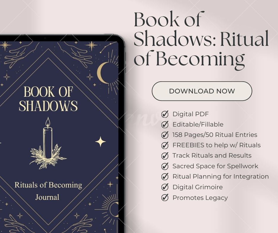 Book of Shadows: Rituals of Becoming Journal (Digital-Fillable PDF)
