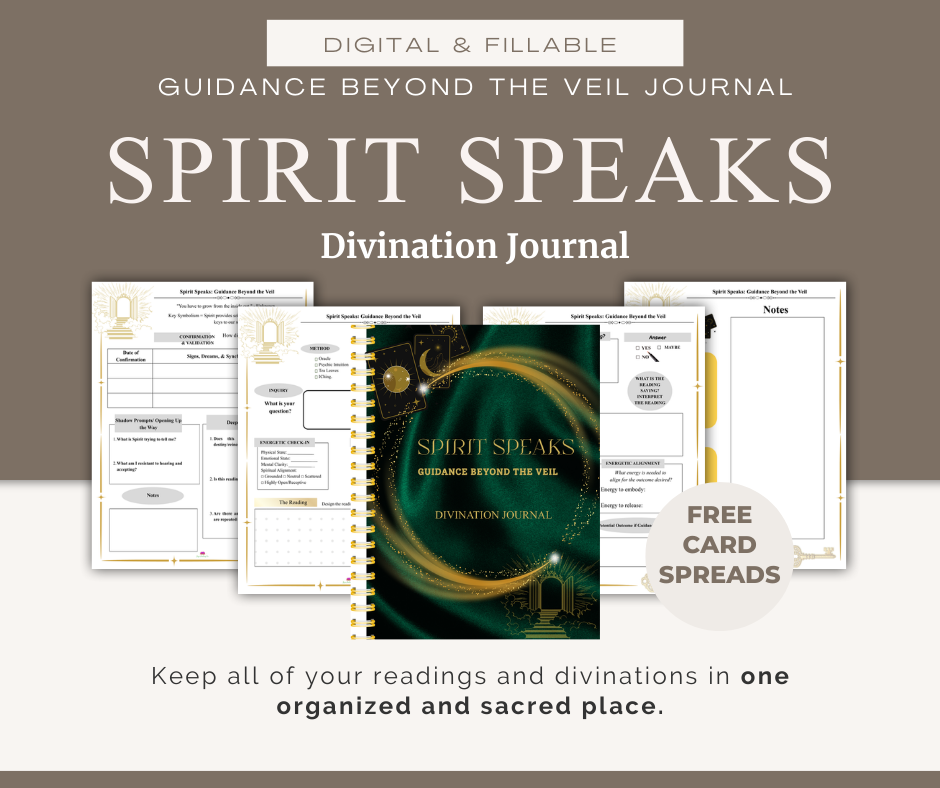 Spirit Speaks: Guidance Beyond the Veil Journal (Digital PDF & Fillable)