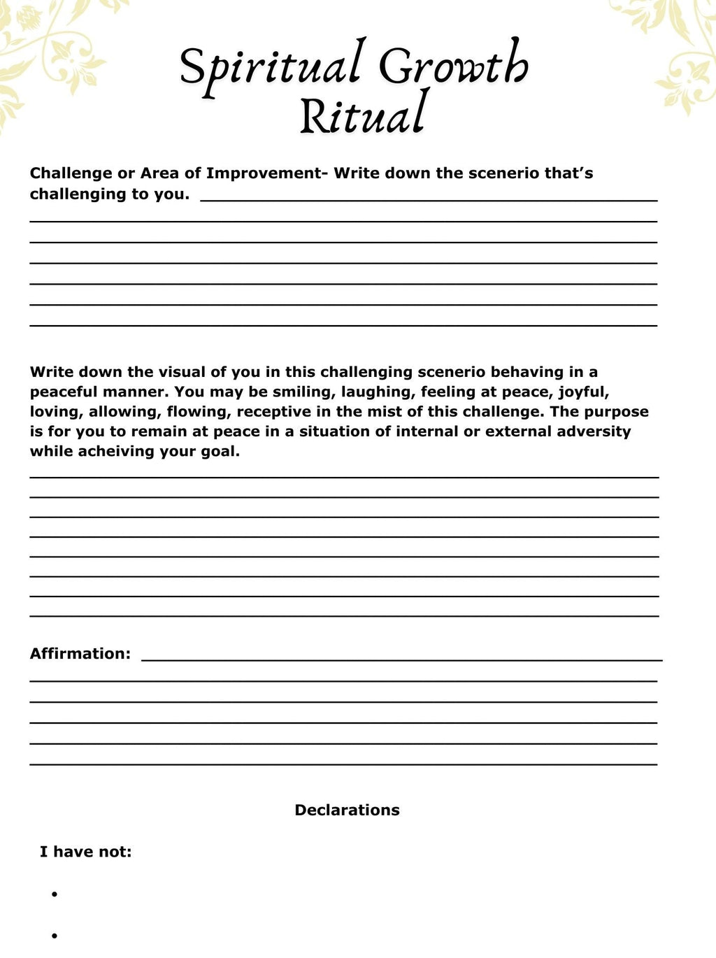 IAM Spiritual Growth Journal Template PDF (Downloadable)