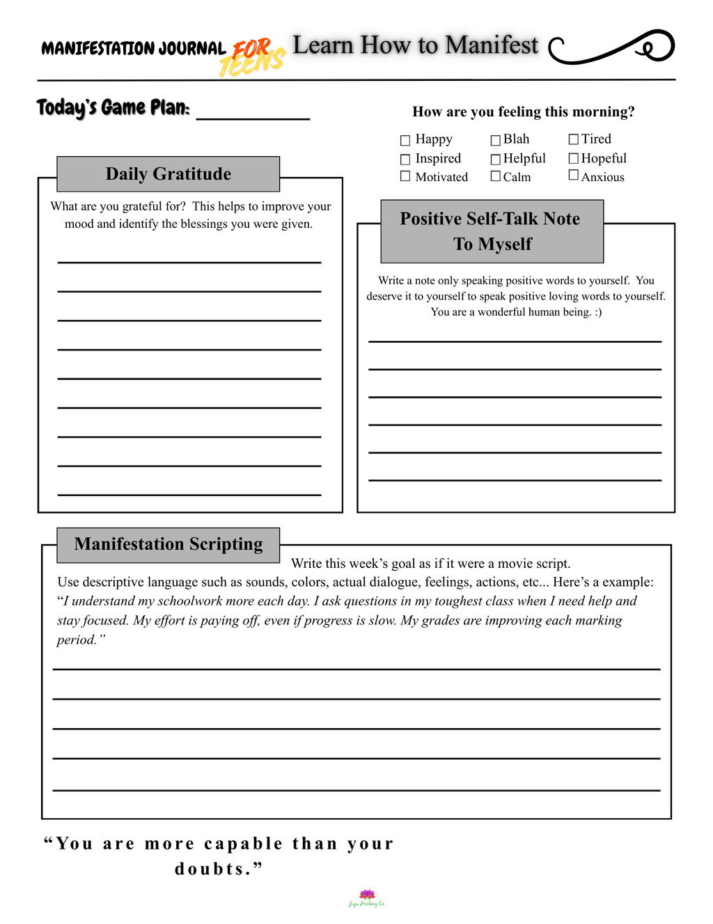 Manifestation Journal: For Teens (Learn How to Manifest)