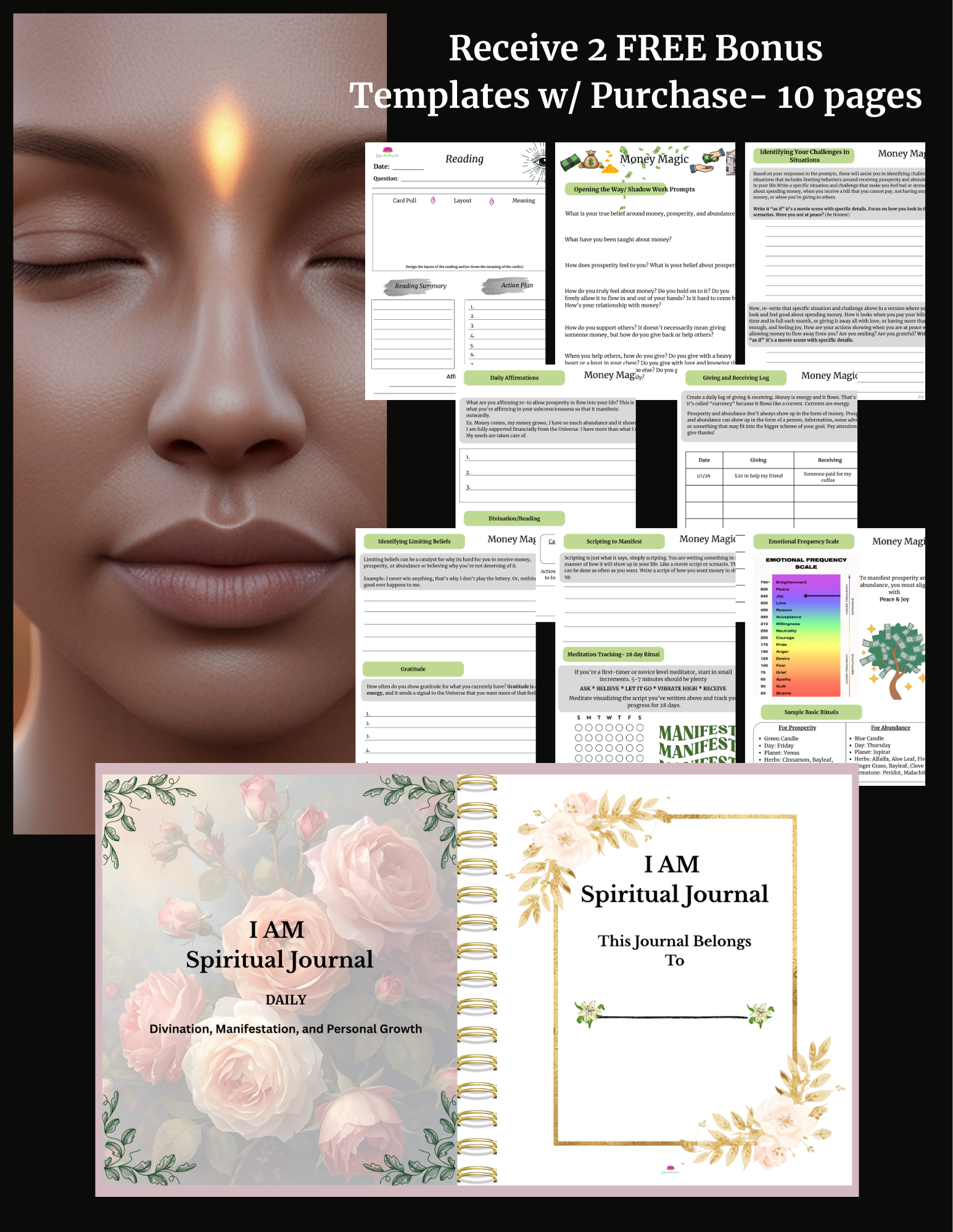 IAM Spiritual Daily Journal - Digital w/ Fillable Pages (2 FREE Bonus Templates w/ Purchase)