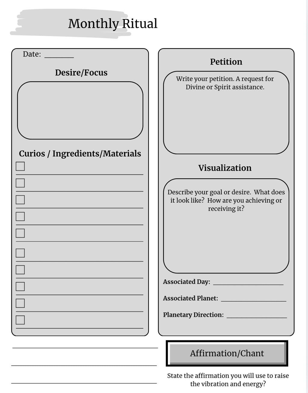 The IAM Spiritual Alignment Journal (Monthly)- Digital Interactive Journal (w/ Purchase- Receive 2 FREE Bonus Templates)