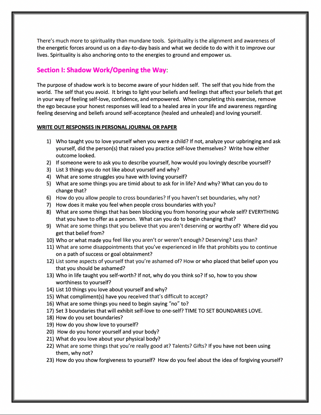 Self-Love Goddess Spiritual Mini Workbook Guide PDF (Downloadable)