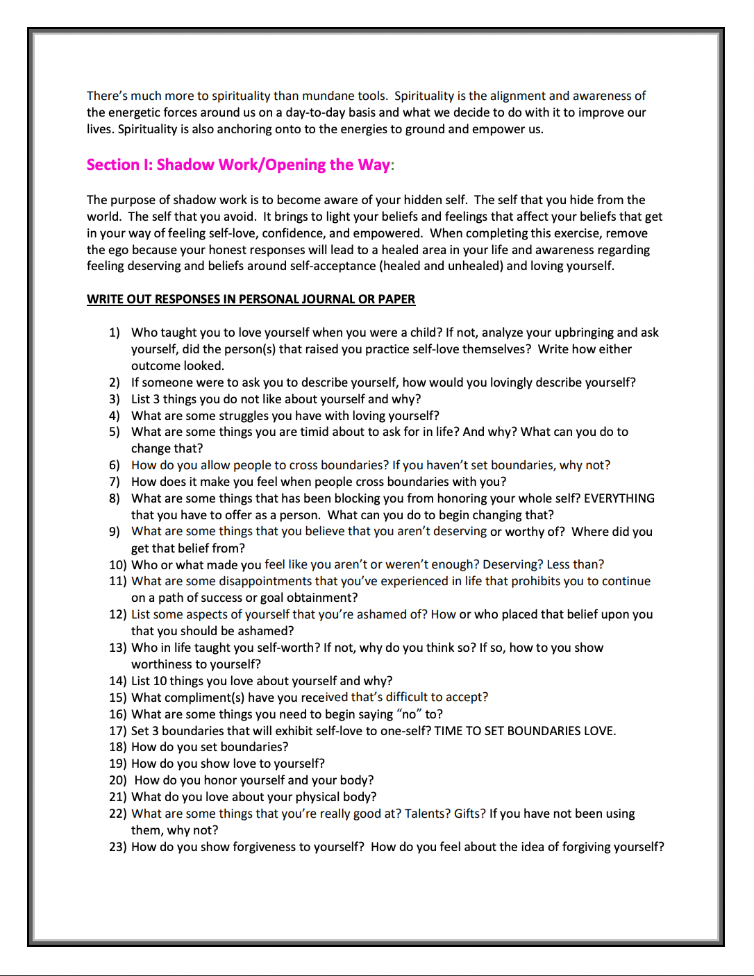 Self-Love Goddess Spiritual Mini Workbook Guide PDF (Downloadable)