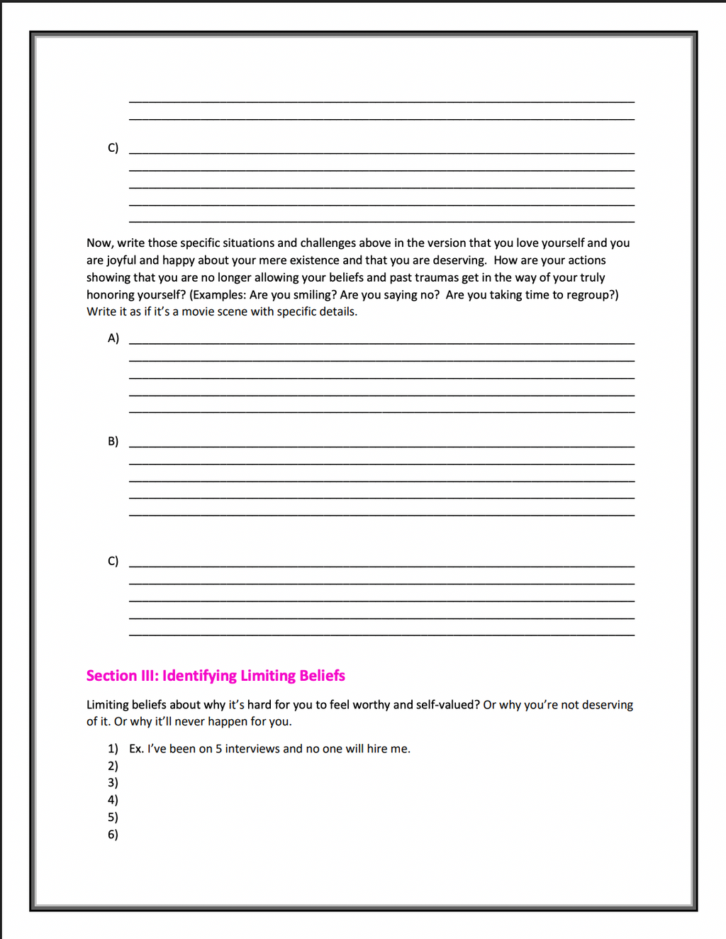 Self-Love Goddess Spiritual Mini Workbook Guide PDF (Downloadable)