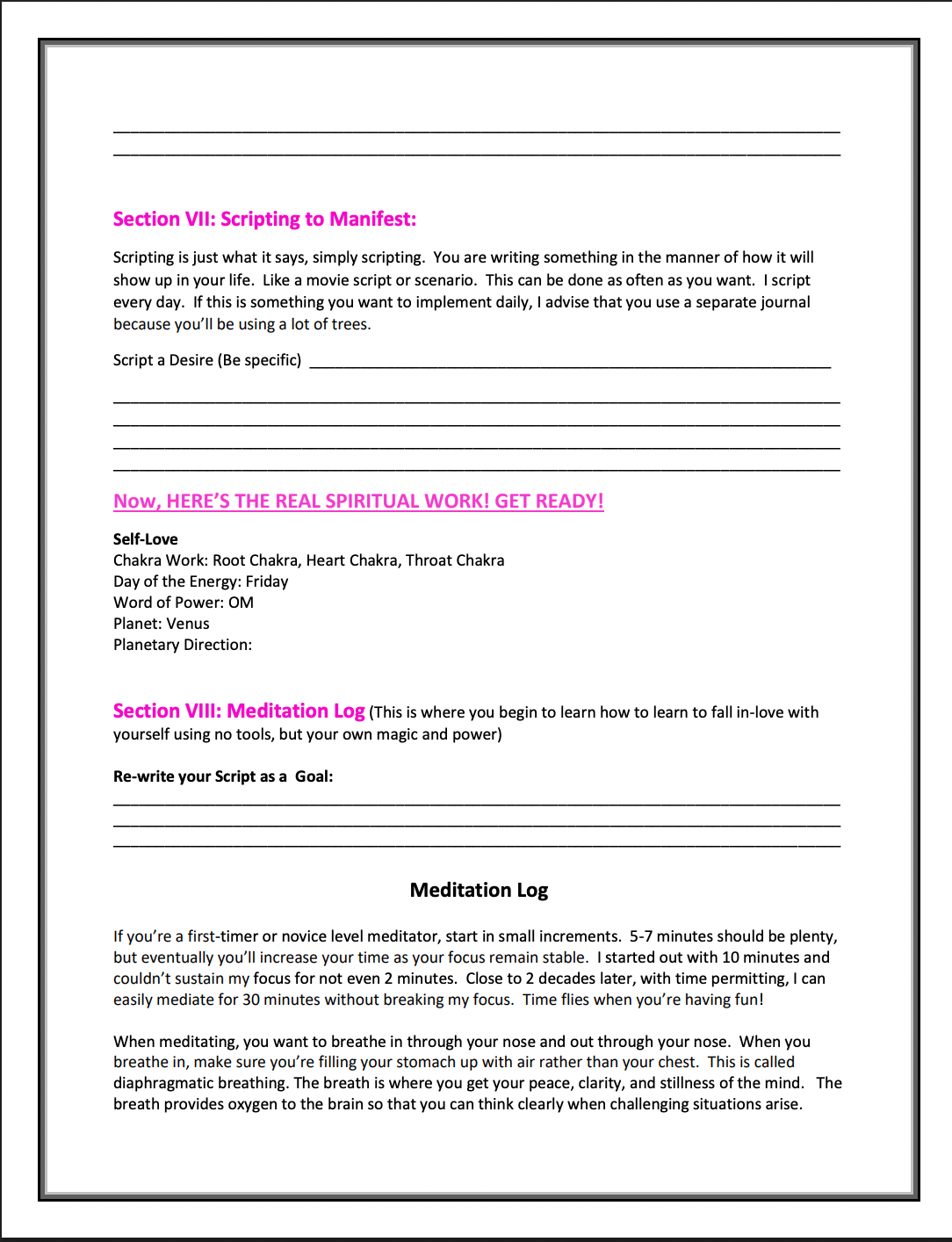 Self-Love Goddess Spiritual Mini Workbook Guide PDF (Downloadable)
