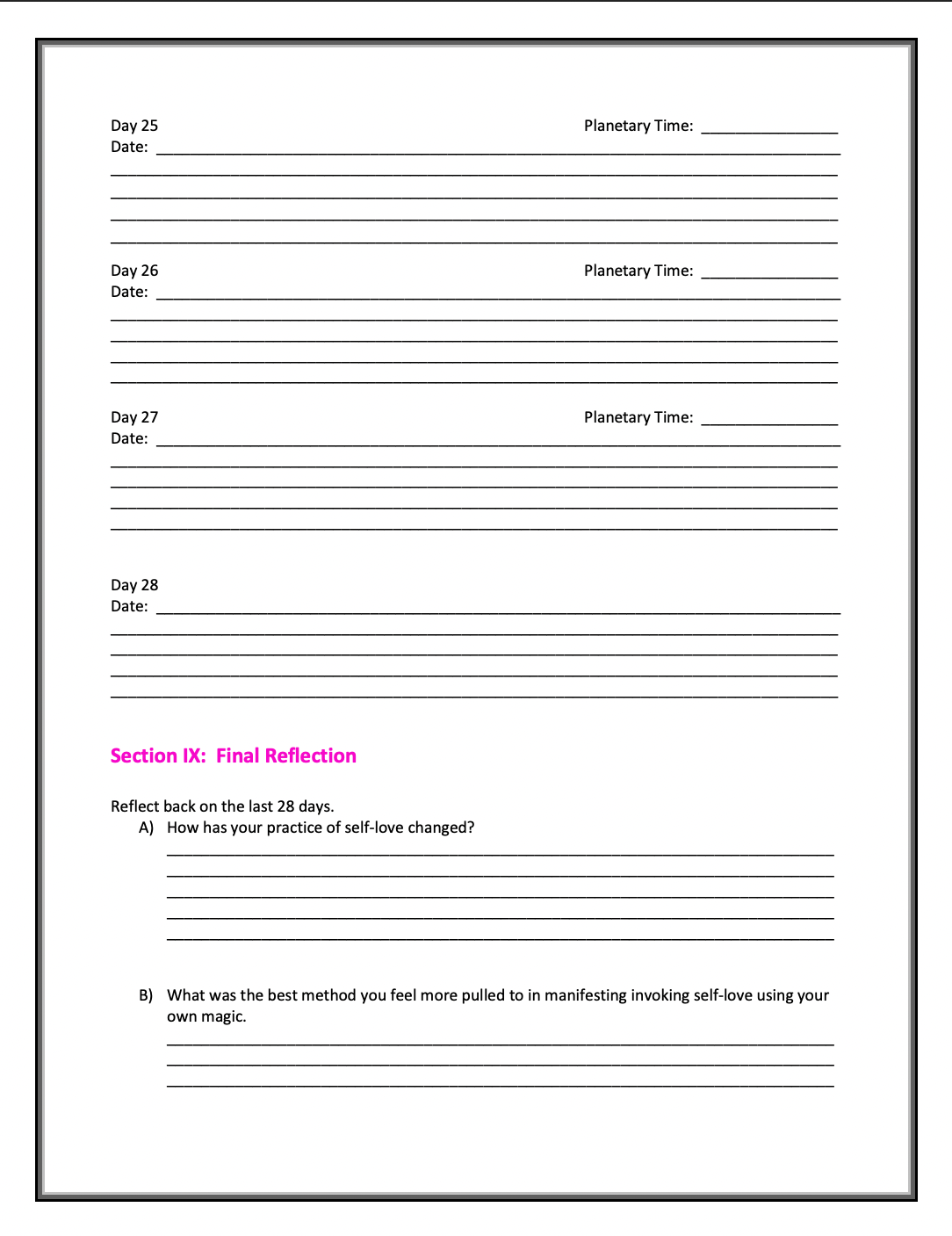 Self-Love Goddess Spiritual Mini Workbook Guide PDF (Downloadable)